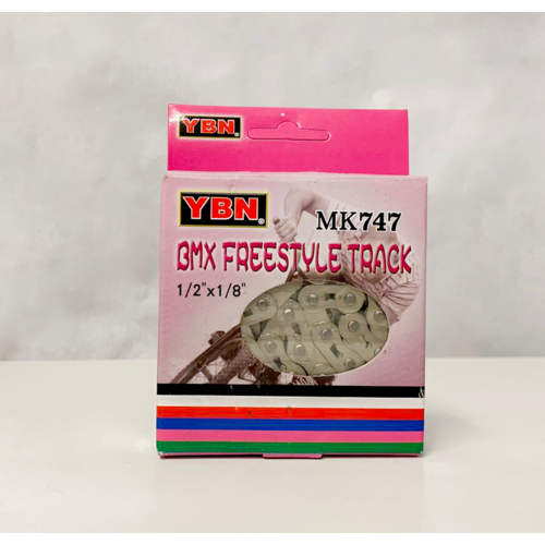 YBN MK747 1/2 X 1/8 Inch 112 Links Bmx Single Speed Bike Chain Silver