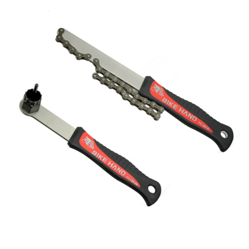 Bikehand Cassette Install Removal Tool Freewheel with Chain Whip